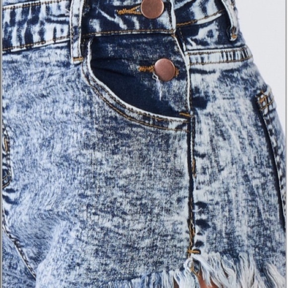 Acid Washed Denim Shortall Overalls - Picture 3 of 4